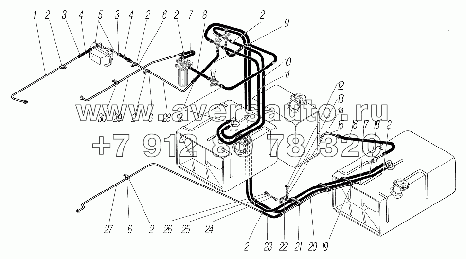 Трубопроводы и шланги системы питания для автомобилей Урал 542301