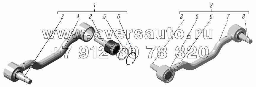 Реактивные штанги передние нижние (для замены штанг 651-2909012-01 и 651-2909013-01)