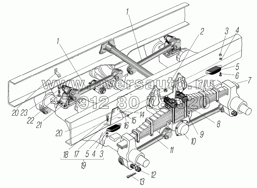 Задняя подвеска для автомобилей Урал 532361, 532362