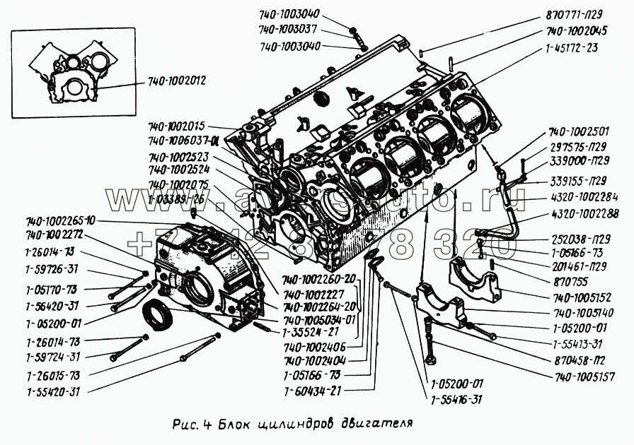 Блок цилиндров двигателя