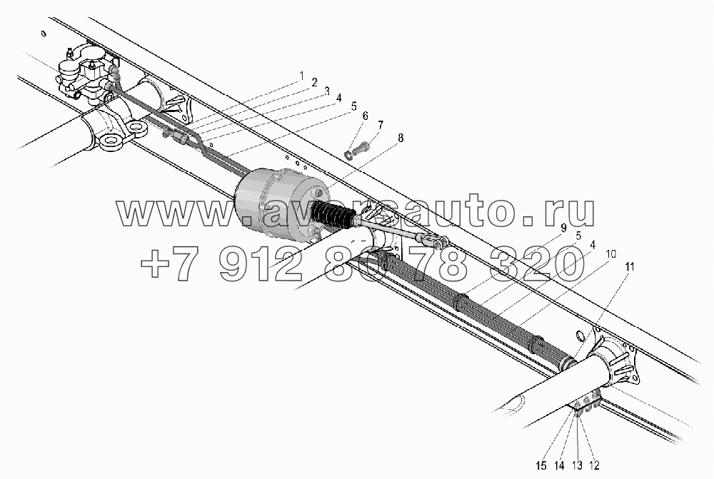 Пневмопривод стояночного тормоза