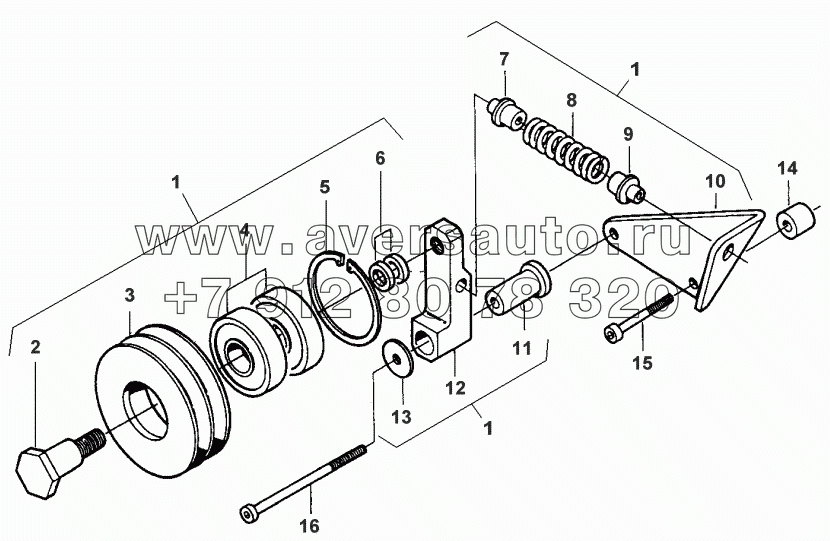 BELT TENSIONER FROM D 8595 UP TO F 4359