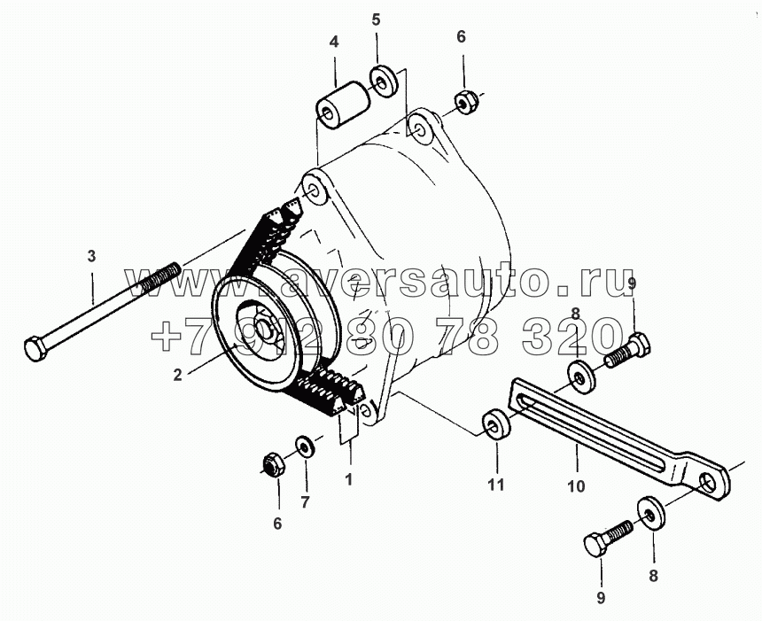 BELT TENSIONER - ENGINE 612DSJL/290HP UP TO S/N C 5508