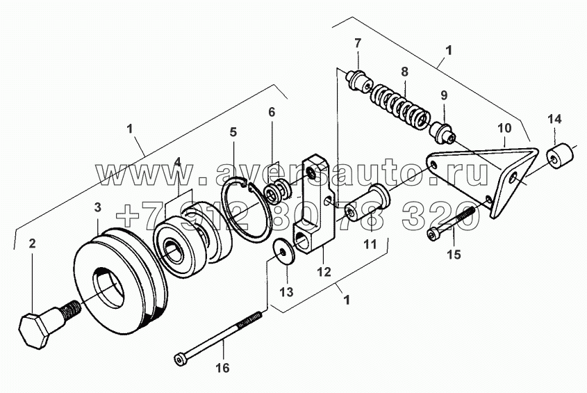 BELT TENSIONER - ENGINE 612DSJL/290HP FROM S/N C 5509