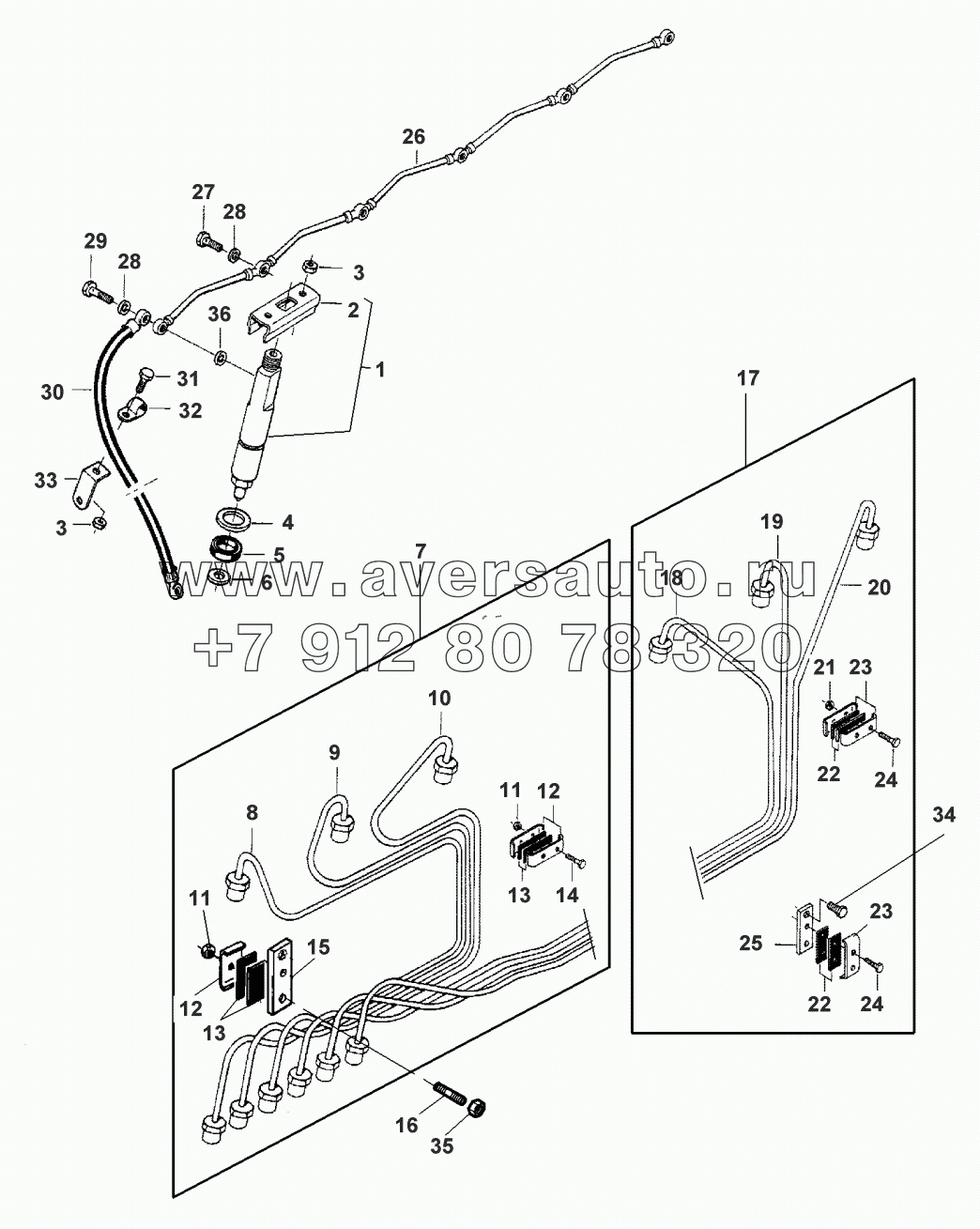 FUEL PIPINGS - MB 34/36 220 HP