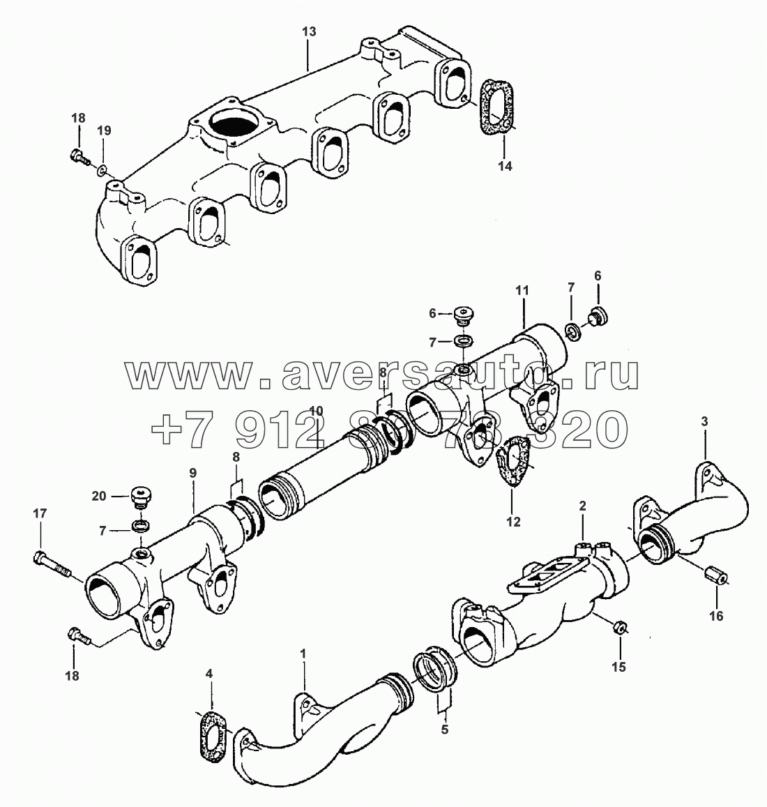 TURBOCHARGER-INLET AND EXHAUST MANIFOLD - FROM NO E 7656