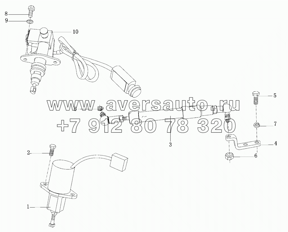  Устройство останова дизеля в сборе