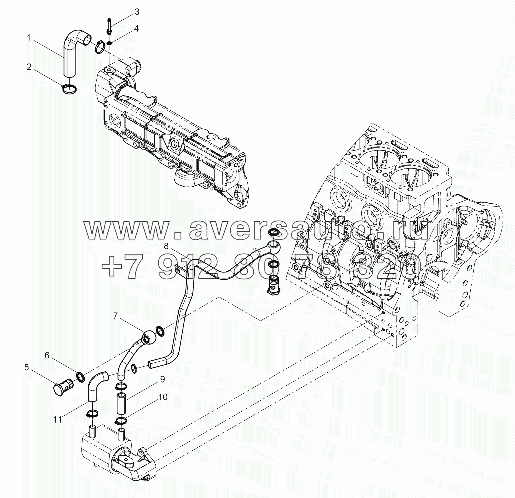  Oil Cooler Coolant Pipe Group