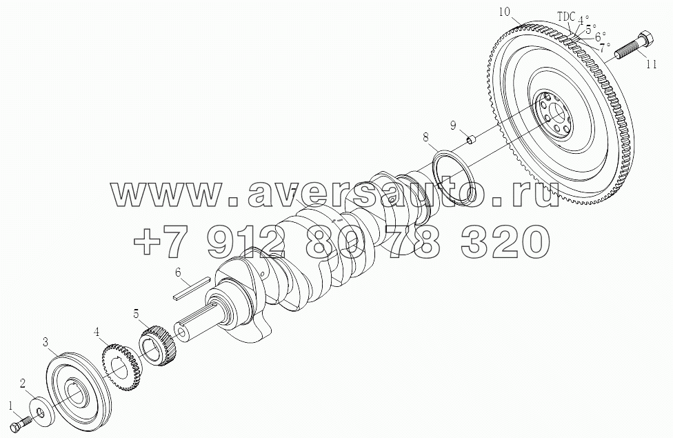 Crankshaft and Flywheel Assembly