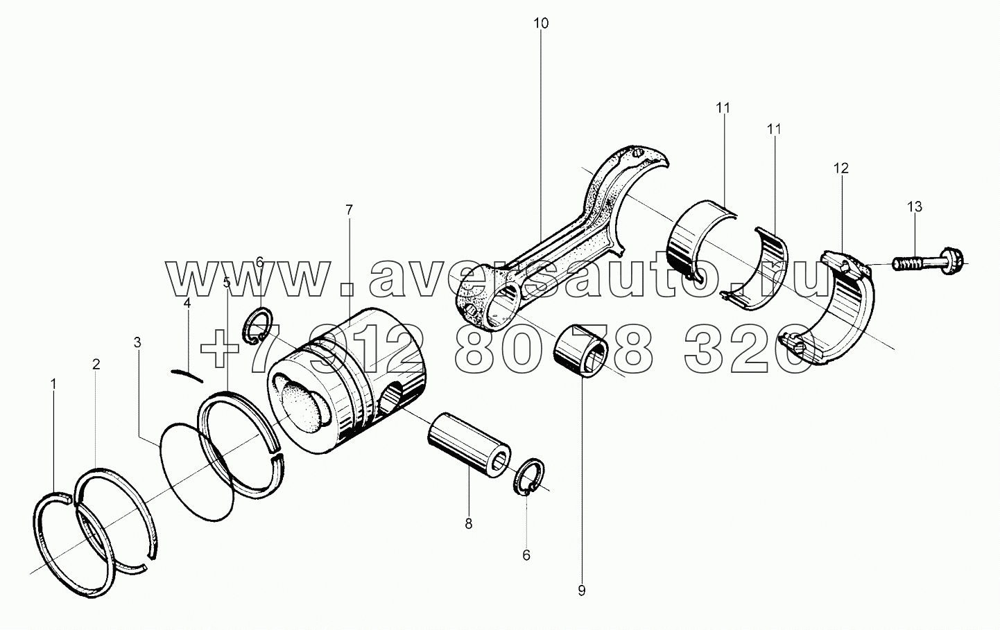  Piston connecting rod assembly