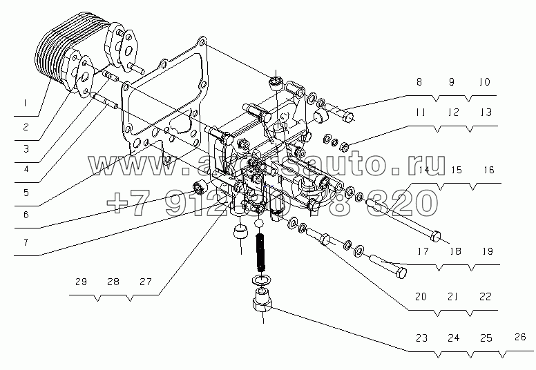 D30-1013000A Маслоохладитель в сборе