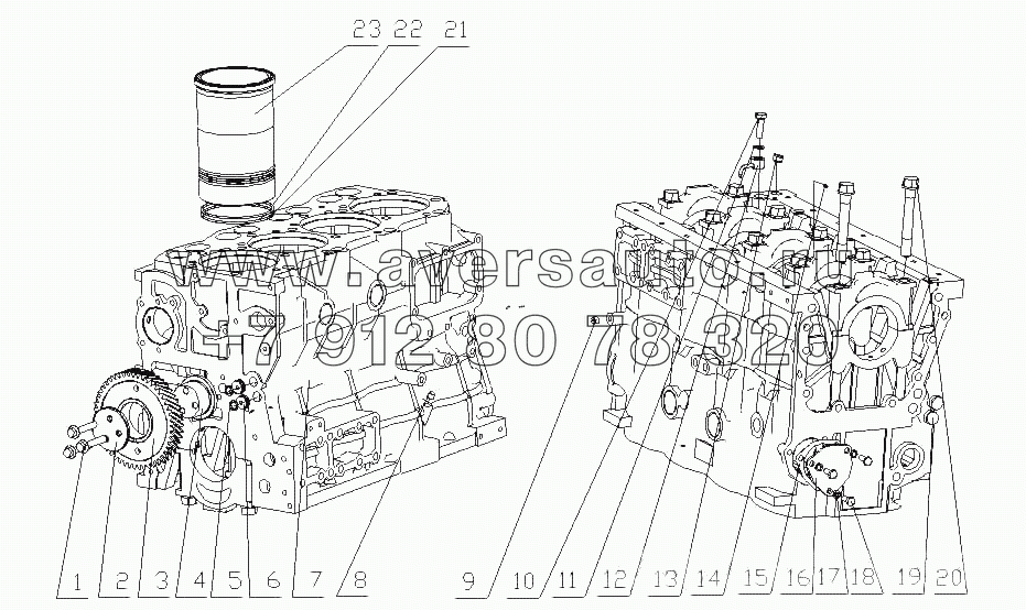 D21F1-1002000/10 Блок цилиндров в сборе