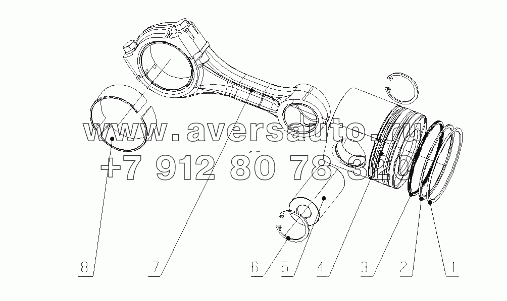 D2000-1004000/02 Поршень и шток поршня в сборе