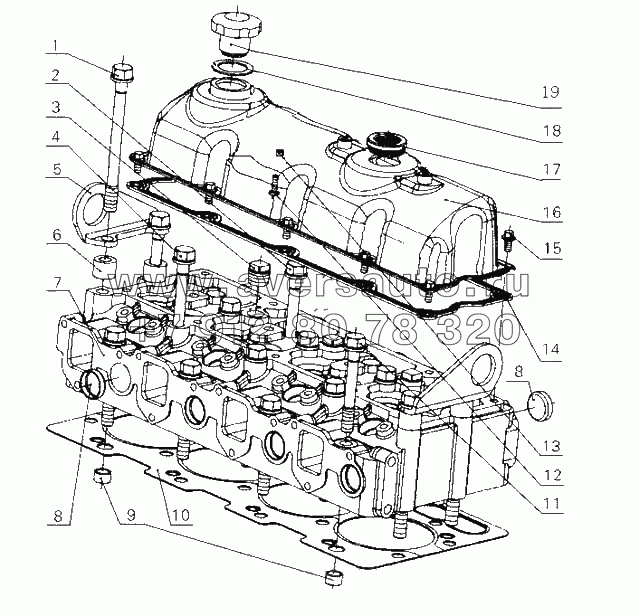 D0809-1003000 Головка цилиндров и крышка головки цилиндров в сборе