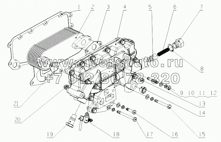 E1202-1013000 Маслоохладитель в сборе