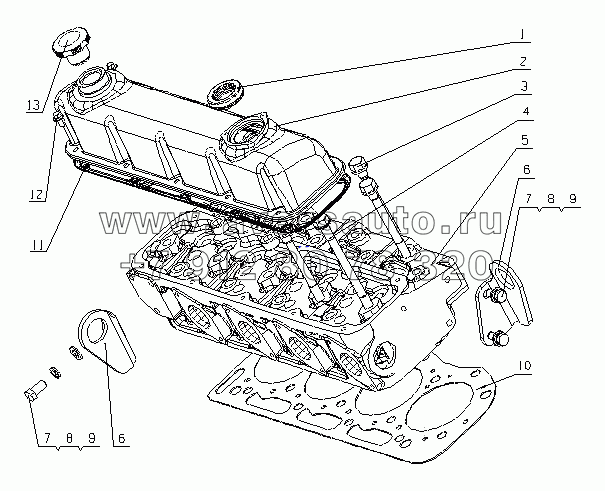 1530-1003000 Головка цилиндров и крышка головки цилиндров