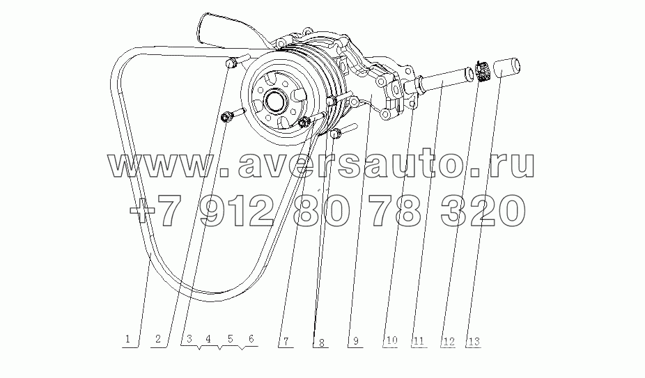 E0235-1307000 Водный насос в сборе