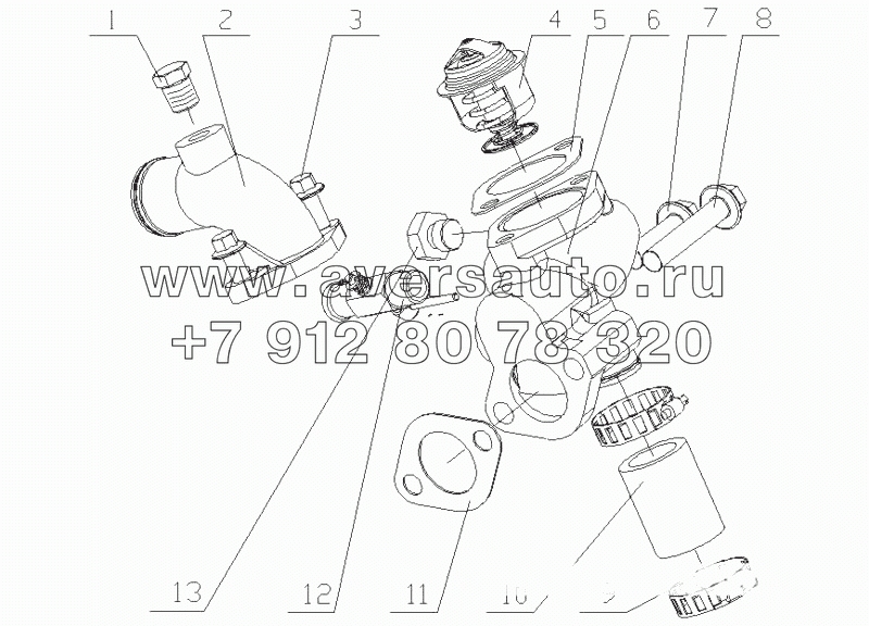 F51D2-1306000/01 Термостат в сборе