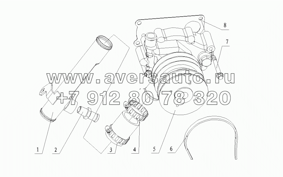 F51D2-1307000/02 Водный насос в сборе