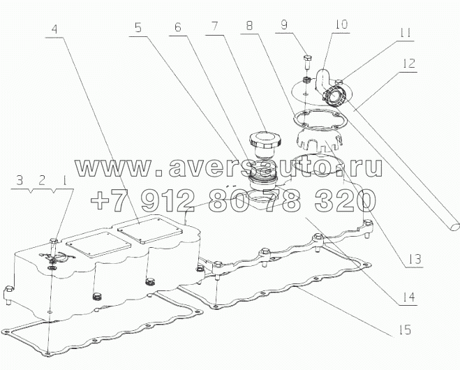 A3512-1003300, A3512-1003400 Передняя крышка головки цилиндров и крышка механизма головки цилиндров