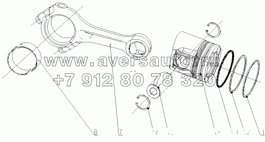 J3800-1004000/03 Поршень и шток поршня в сборе