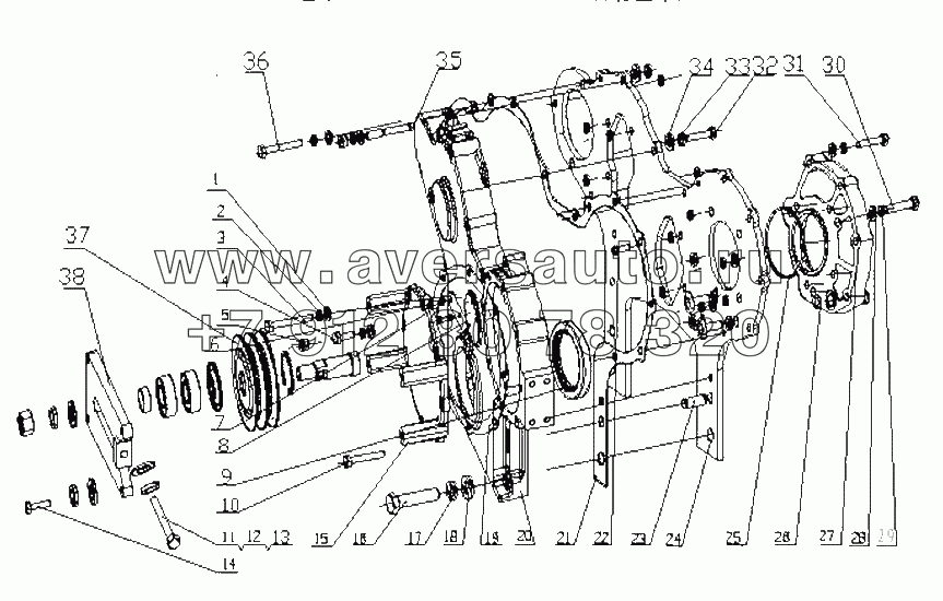 J4208-1002200/16 Части корпуса шестерни