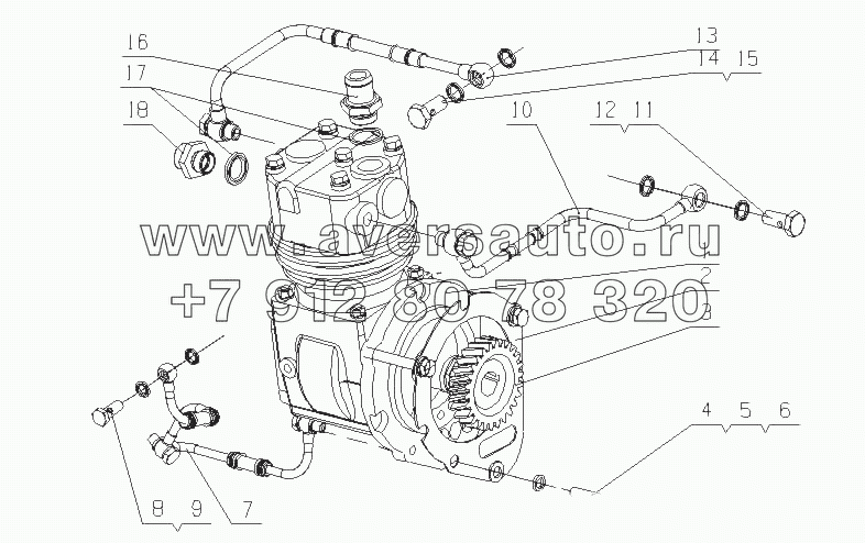 L3000-3509000/03 Пневматический компрессор в сборе