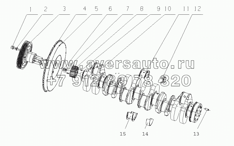 L37LA-1005000/07 Коленвал и маховик в сборе