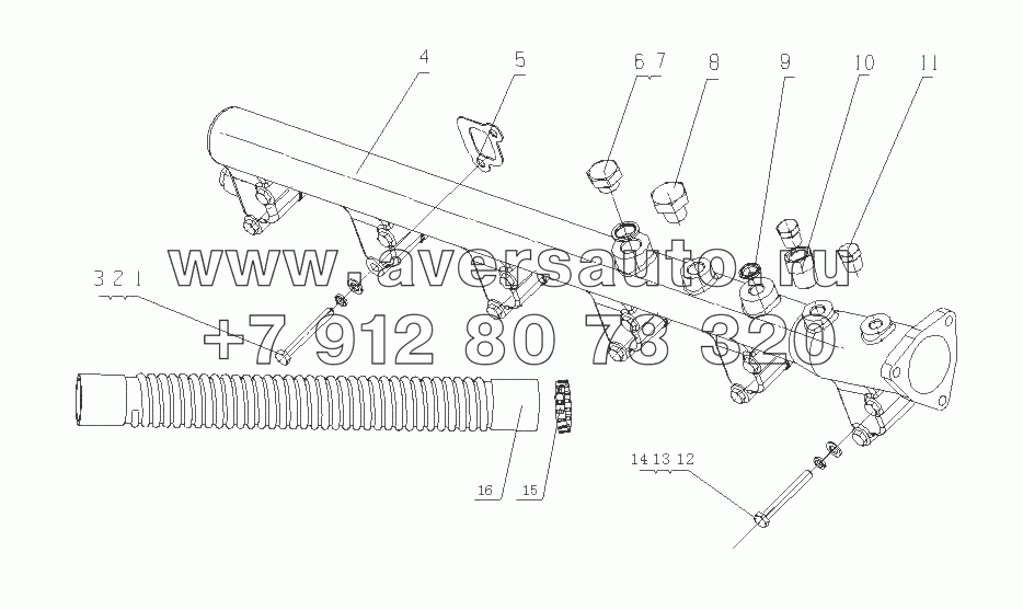 M3023-1303000 Водная трубка радиатора и шланг в сборе