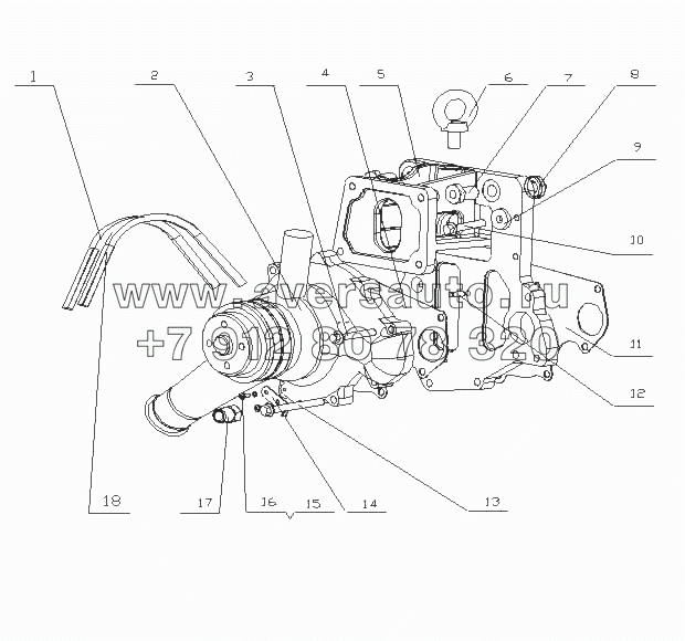 M3021-1307000 Водный насос в сборе