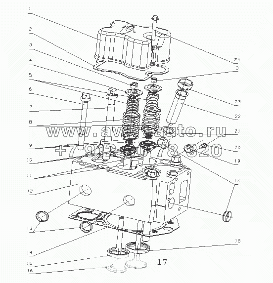 M3001-1003000 Головка цилиндров и крышка головки цилиндров в сборе