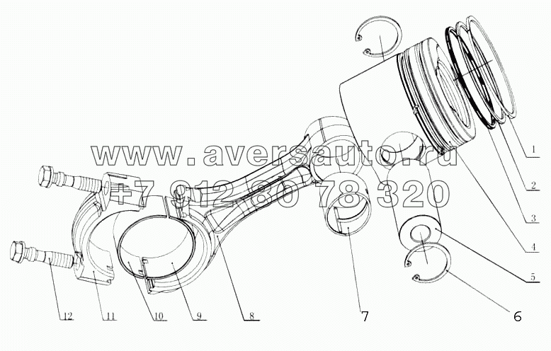 M3000-1004000 Поршень и шток поршня