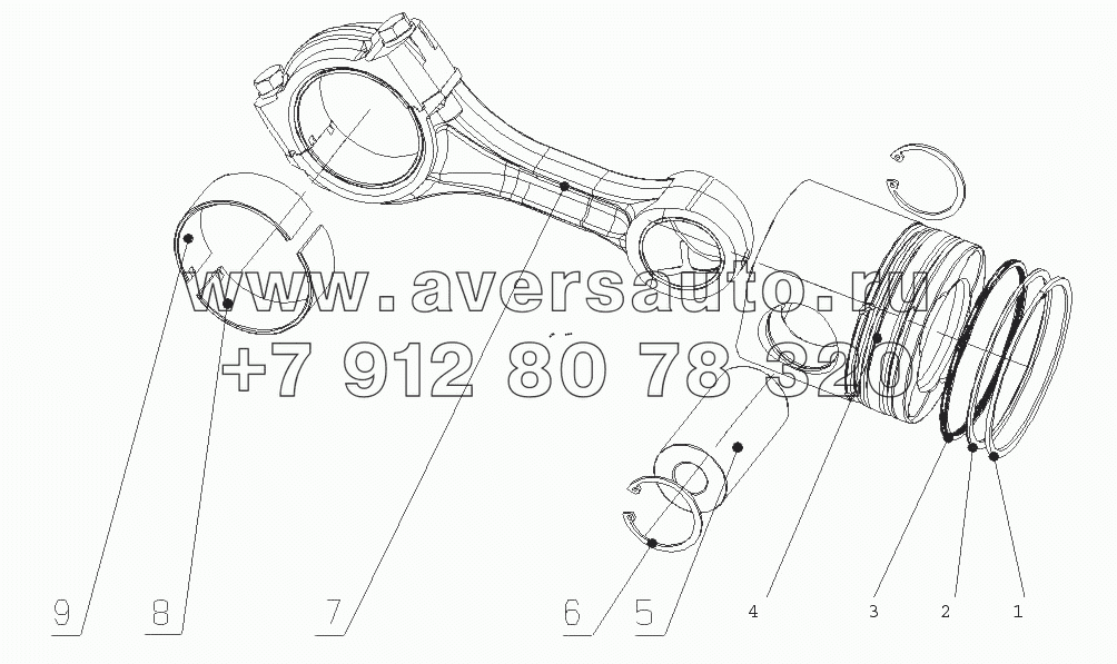 M3400-1004000/07 Поршень и шток поршня в сборе