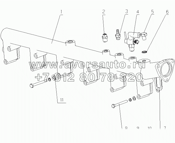 M2AE1-1303000/02 Водяная трубка и шланг в сборе от радиатора