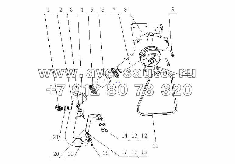 M2AE1-1307000/01 Водный насос в сборе