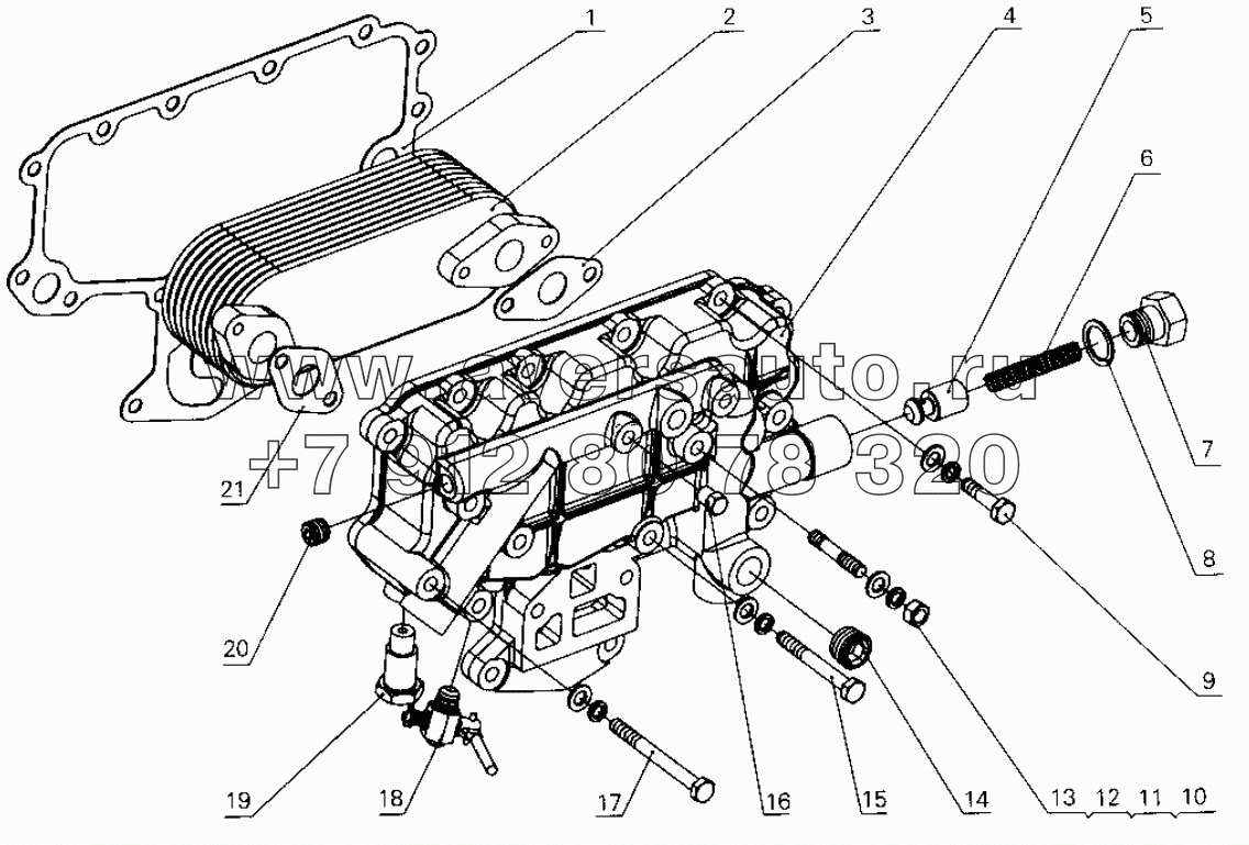 530-1013000C Oil cooler assembly