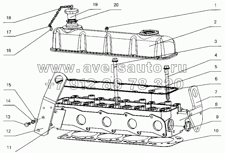 B30-1003000 Cylinder head and cylinder head cover