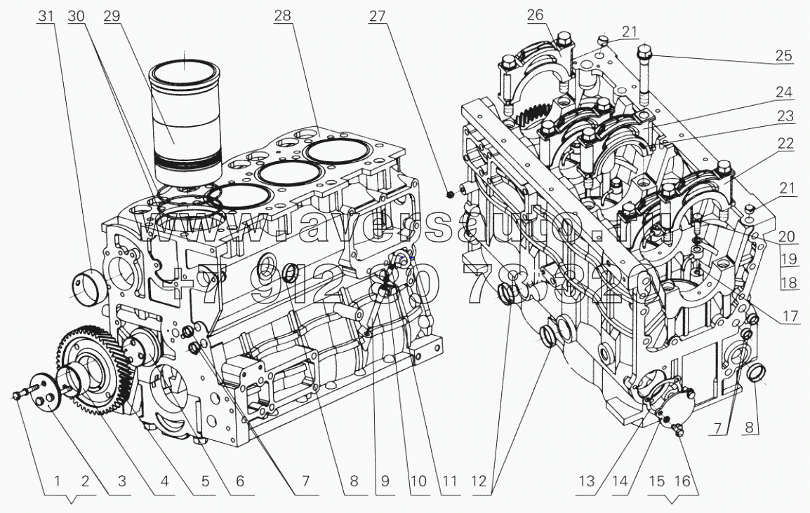 D0200-1002000 Cylinder block assembly