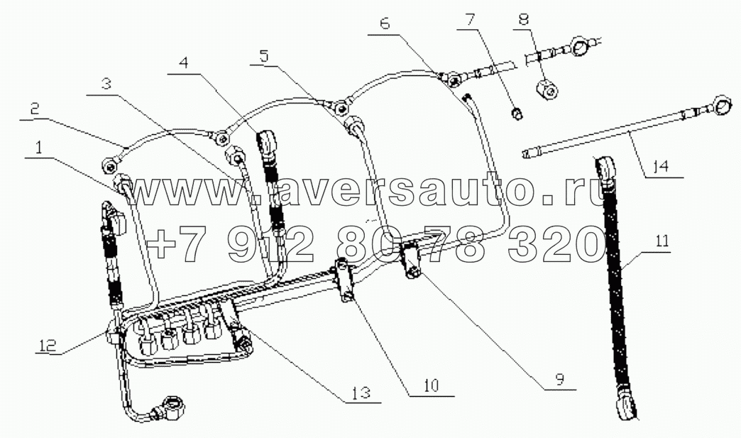  D7019-1104000/12 Fuel Supply System Pipeline Assembly