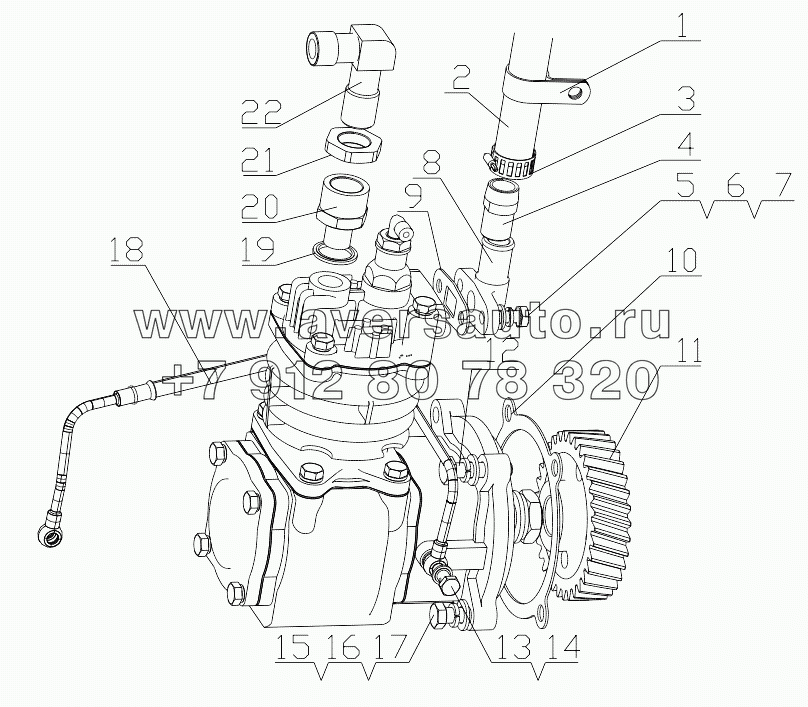  D7019-3509000/10 Pneumatic Air Compressor Assembly