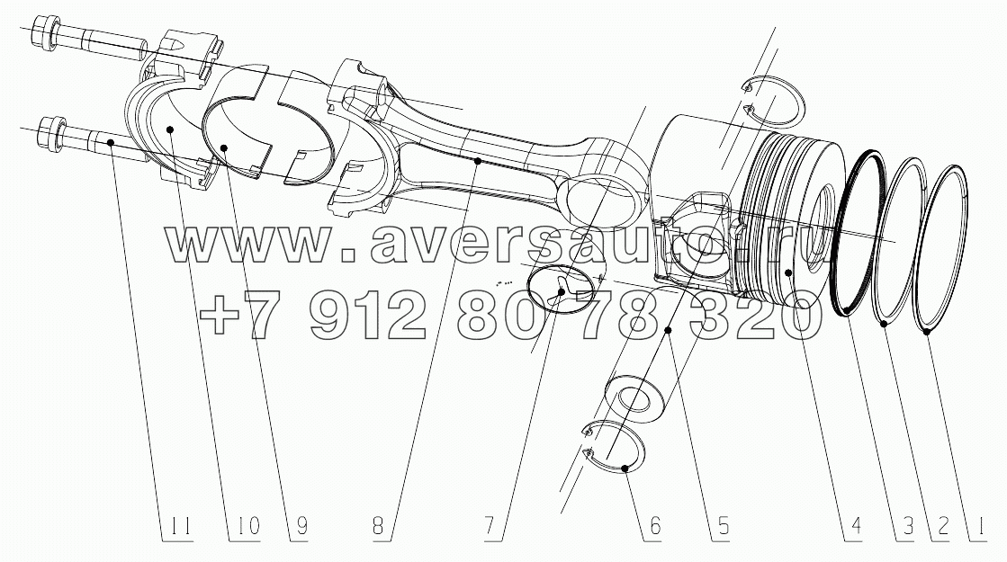  D30-1004000/04 Pistion and Connecting Rod Assembly