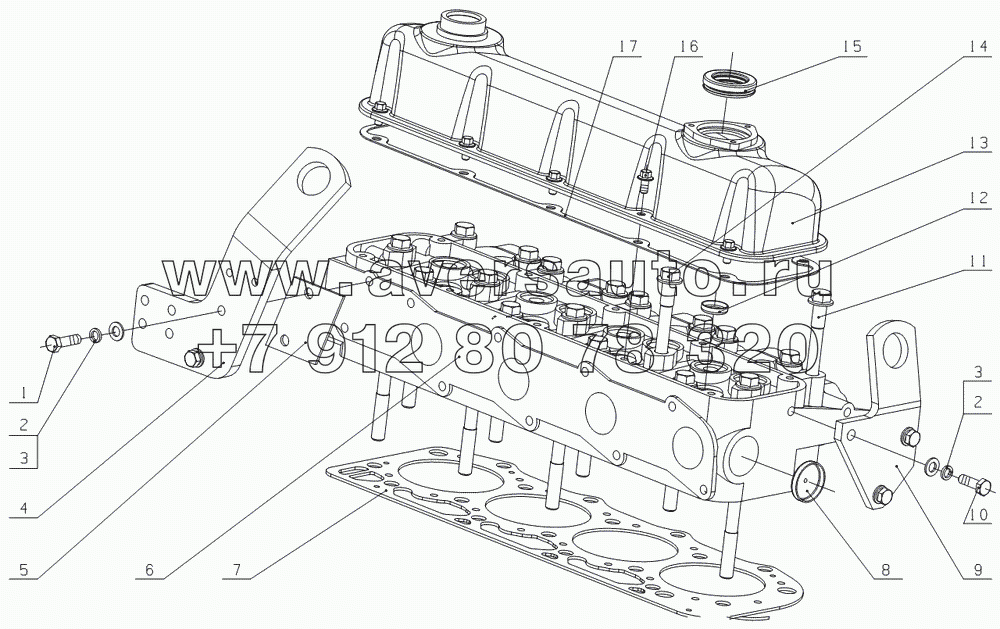 G0803-1003000 Cylinder head and cylinder cover assembly