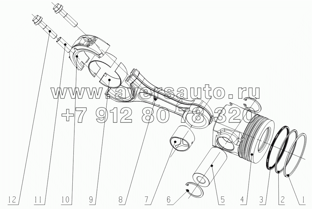 G4700-1004000 Piston and connecting rod