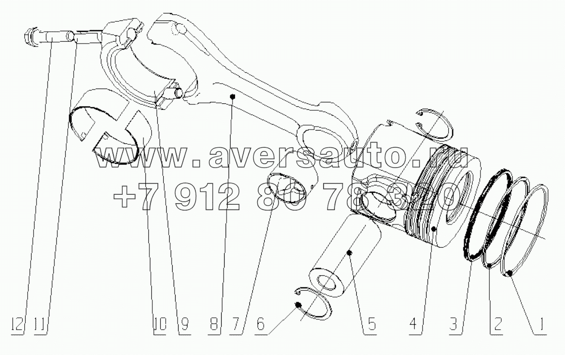  G6400-1004000/08 Piston and Connecting Rod