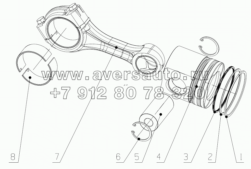  340-1004000/03 Piston Connecting Rod Assembly