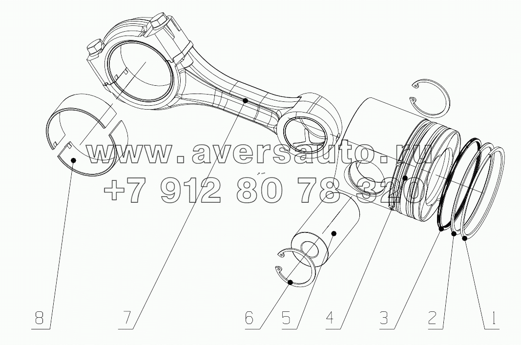  340-1004000/03 Piston Connecting Rod Assembly