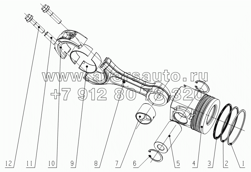 G6000-1004000 Piston and Connecting Rod