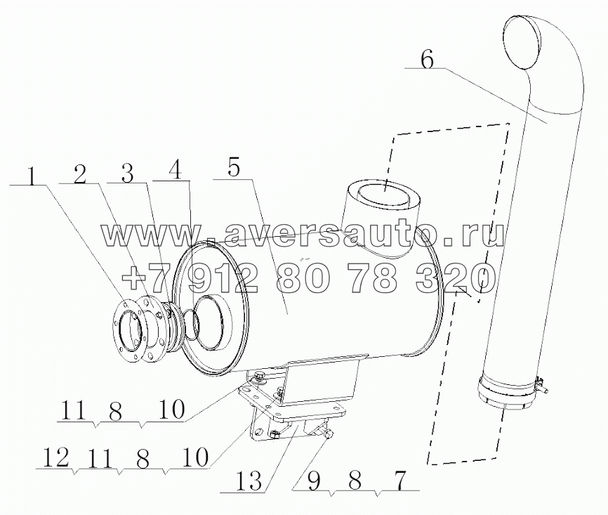  J80GM-1201000/01 Muffler Assembly