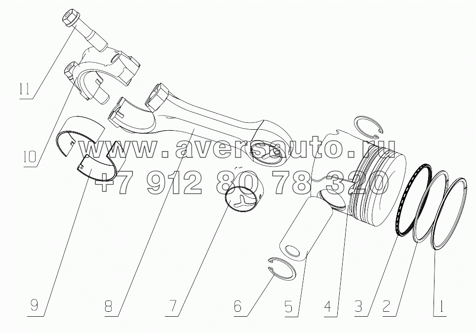  J3200-1004000/01 Piston and Connecting Rod Assembly