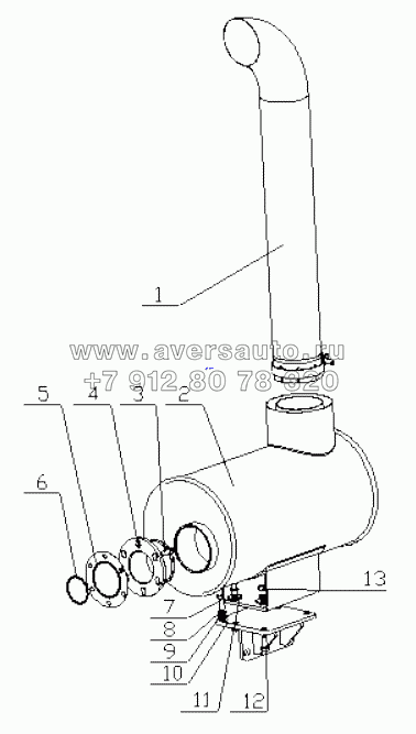  J8000-1201000/18 Muffler Assembly